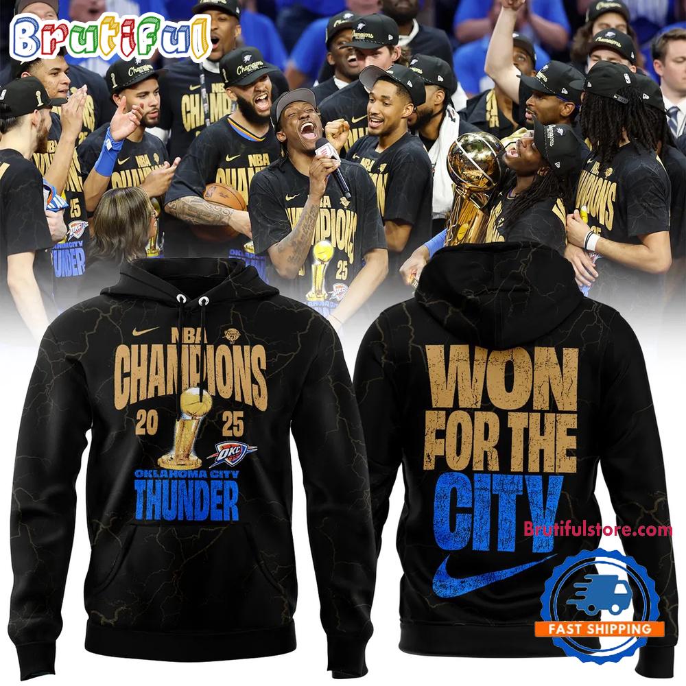 Oklahoma City Thunder 2025 NBA Champions Confetti Locker Room Hoodie Shirt