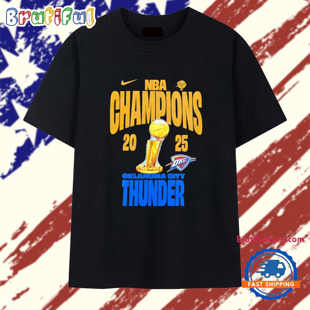 Oklahoma City Thunder 2025 NBA Finals Champions Locker Room Logo T Shirt