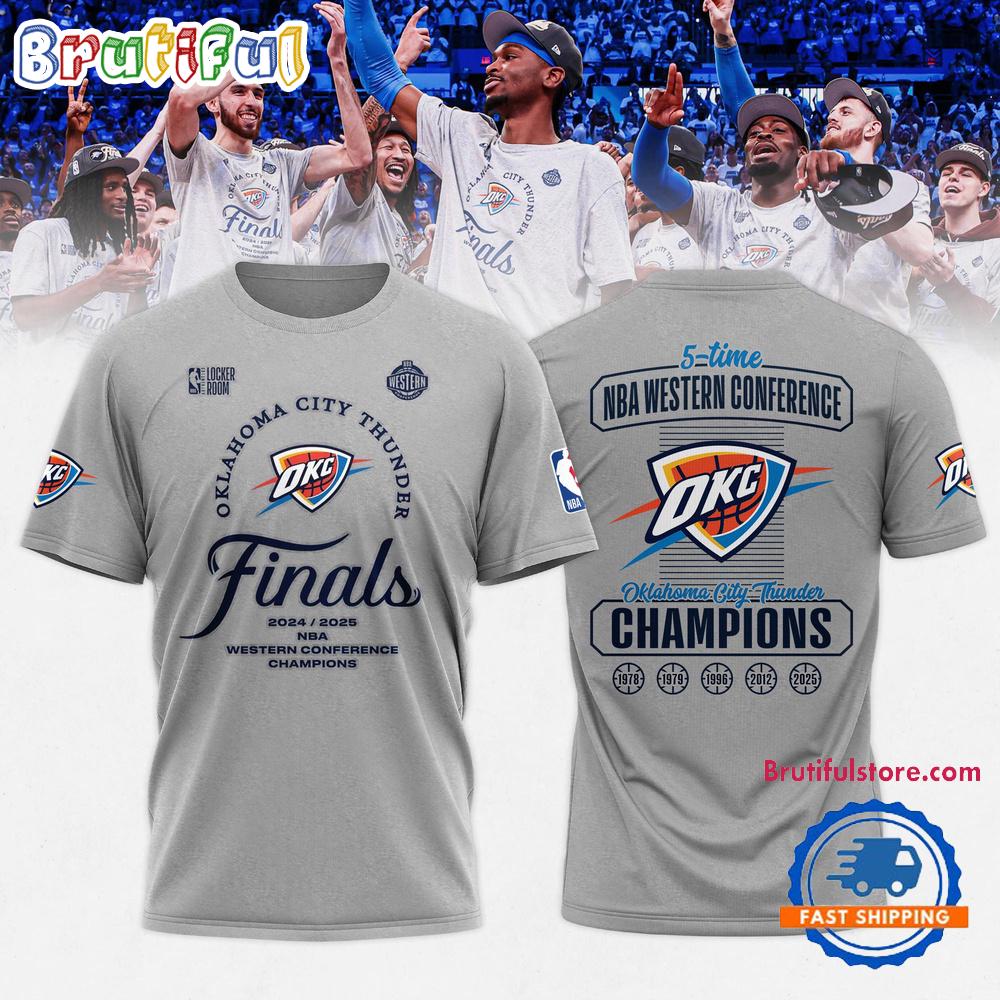 Oklahoma City Thunder 2025 Western Conference Champions Locker Room Shirt