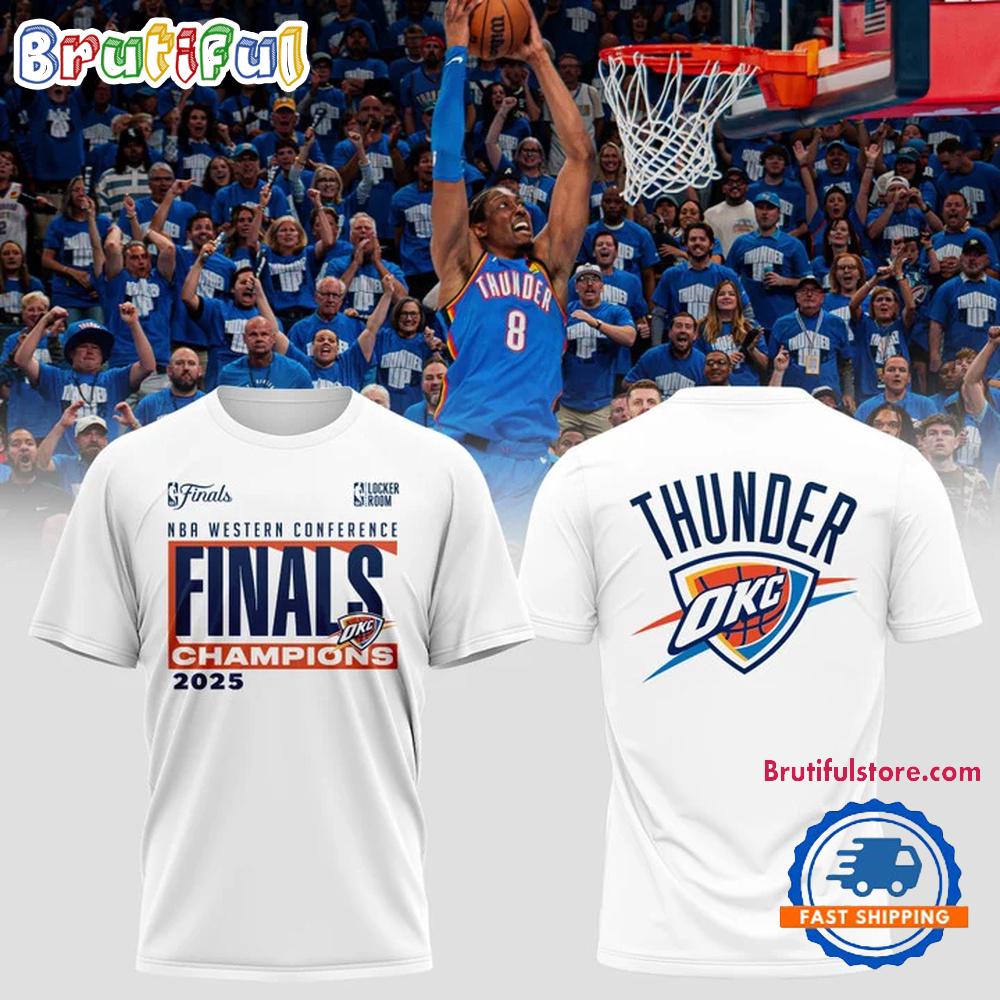 Oklahoma City Thunder 2025 Western Conference Champions Locker Room Shirt