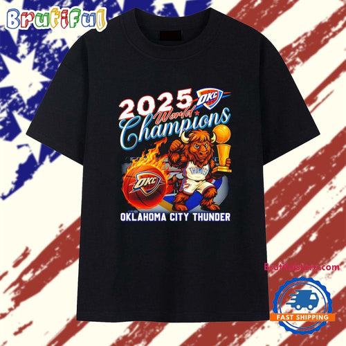 Oklahoma City Thunder 2025 World Champions Mascot T Shirt