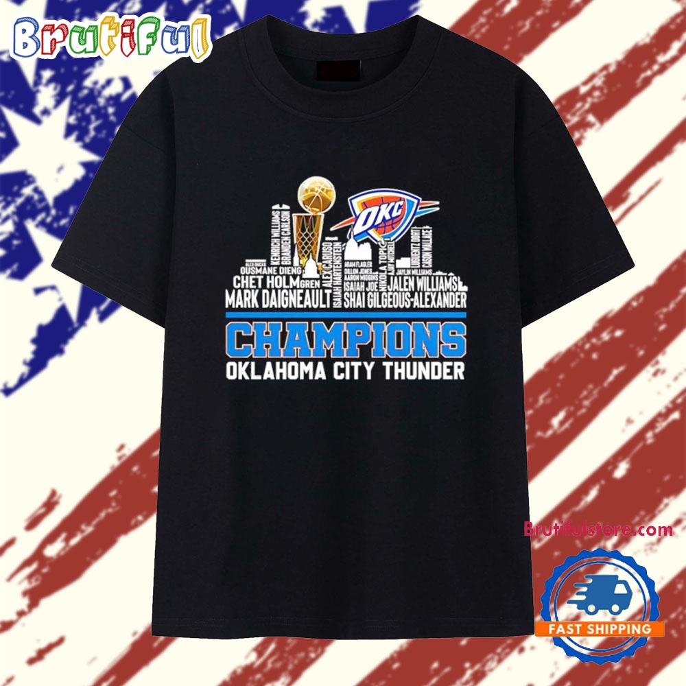 Oklahoma City Thunder Champions Skyline Name Players T Shirt