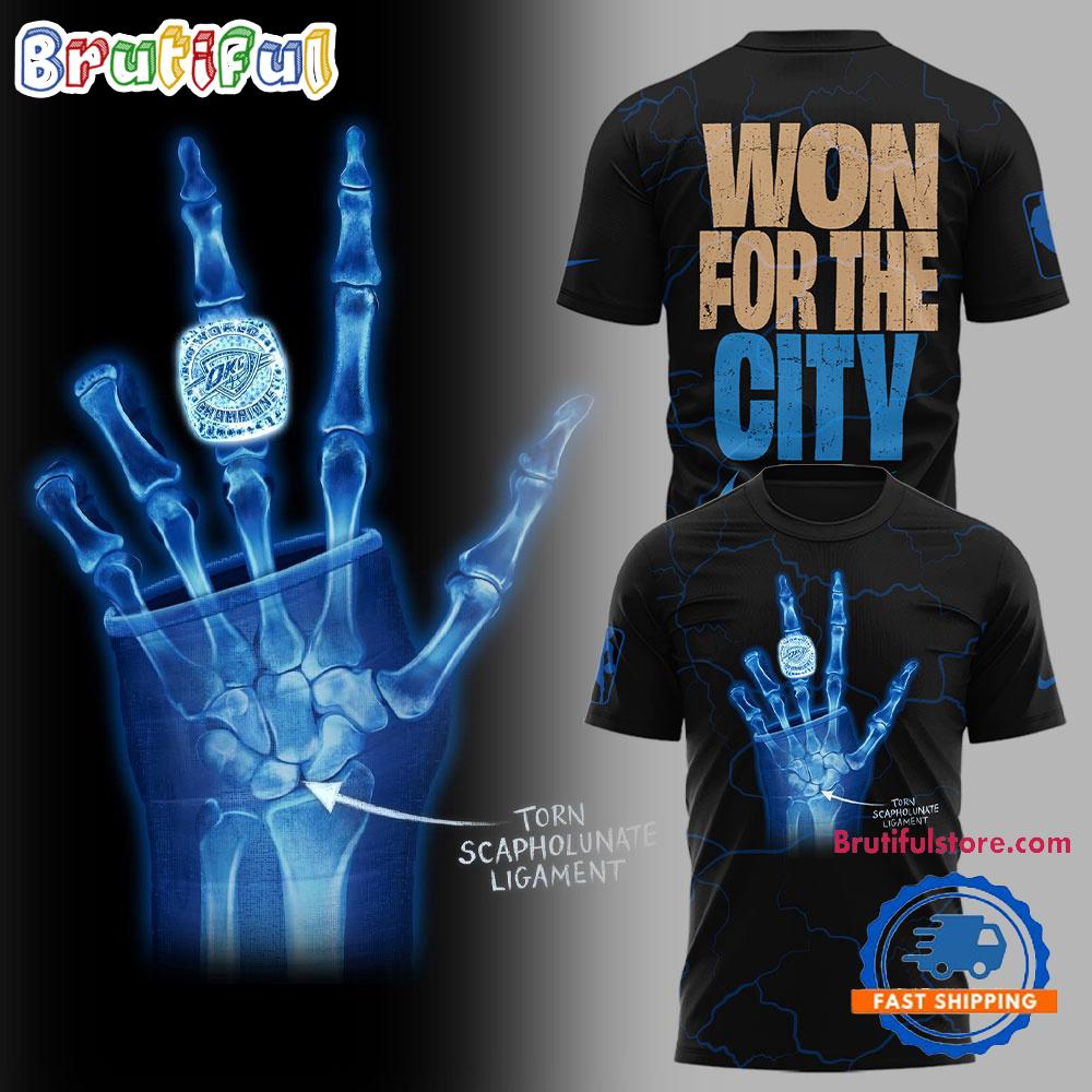 Oklahoma City Thunder Jalen Williams X-Ray Scapholunate Torn But The Championships Worn Hoodie T-Shirt