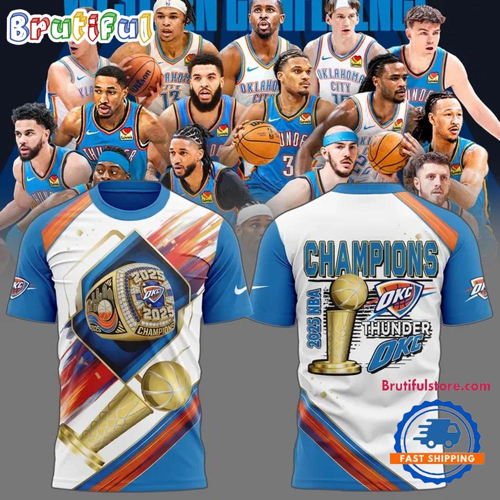 Oklahoma City Thunder National Basketball Association Champions 2025 New 3D Shirt