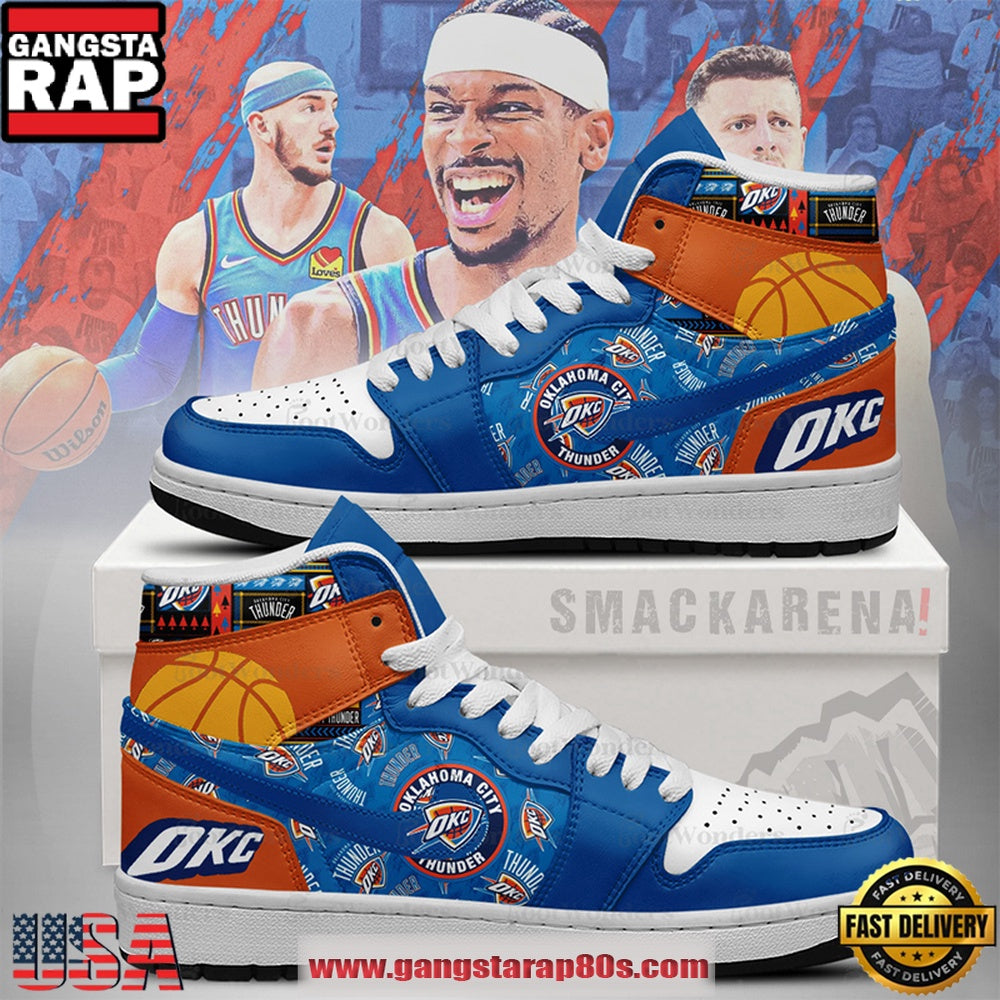 Oklahoma City Thunder NBA New 2026 Version Air Jordan 1 High Top Shoes