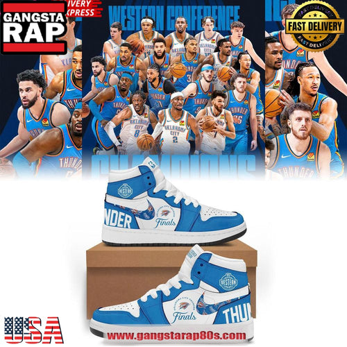 Oklahoma City Thunder Western Conference Finals Custom Air Jordan 1 Sneakers Shoes