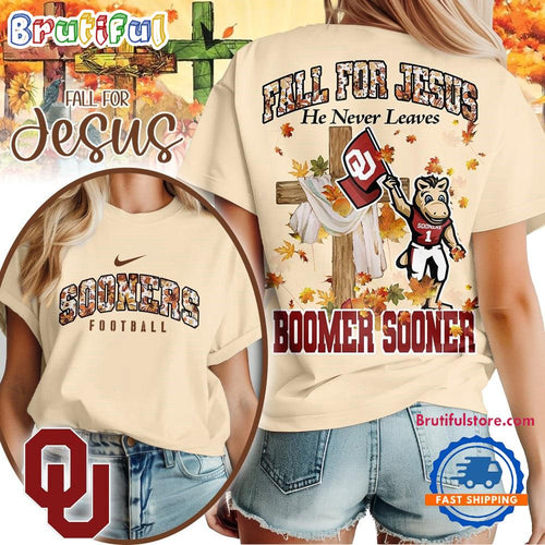 Oklahoma Sooners 2025 NCAA Season Fall For Jesus Unisex 3D Shirt