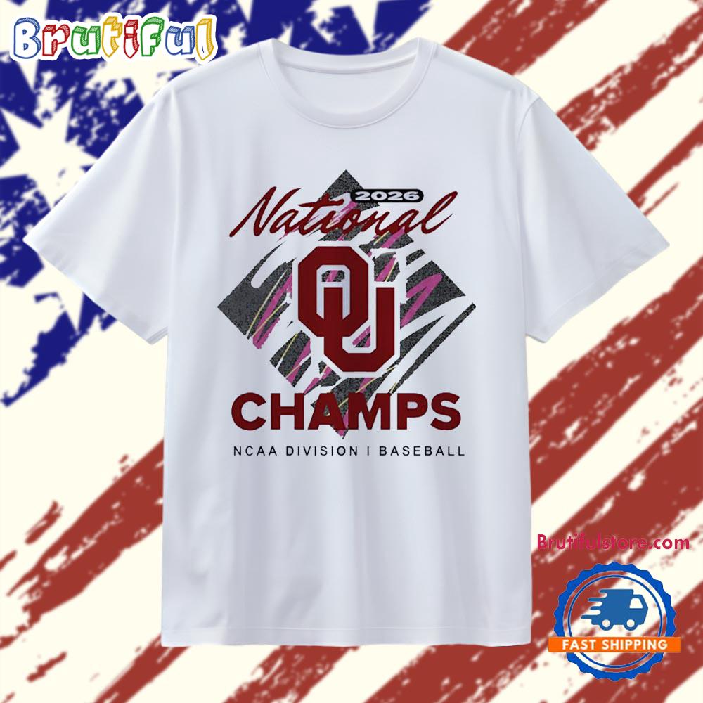 Oklahoma Sooners 2026 national champs diamond logo NCAA Division I baseball T Shirt