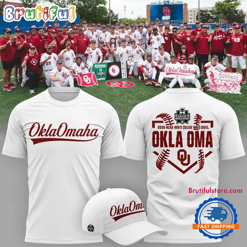 Oklahoma Sooners 2026 NCAA Baseball Men’s College World Series Oklaomaha White T Shirt