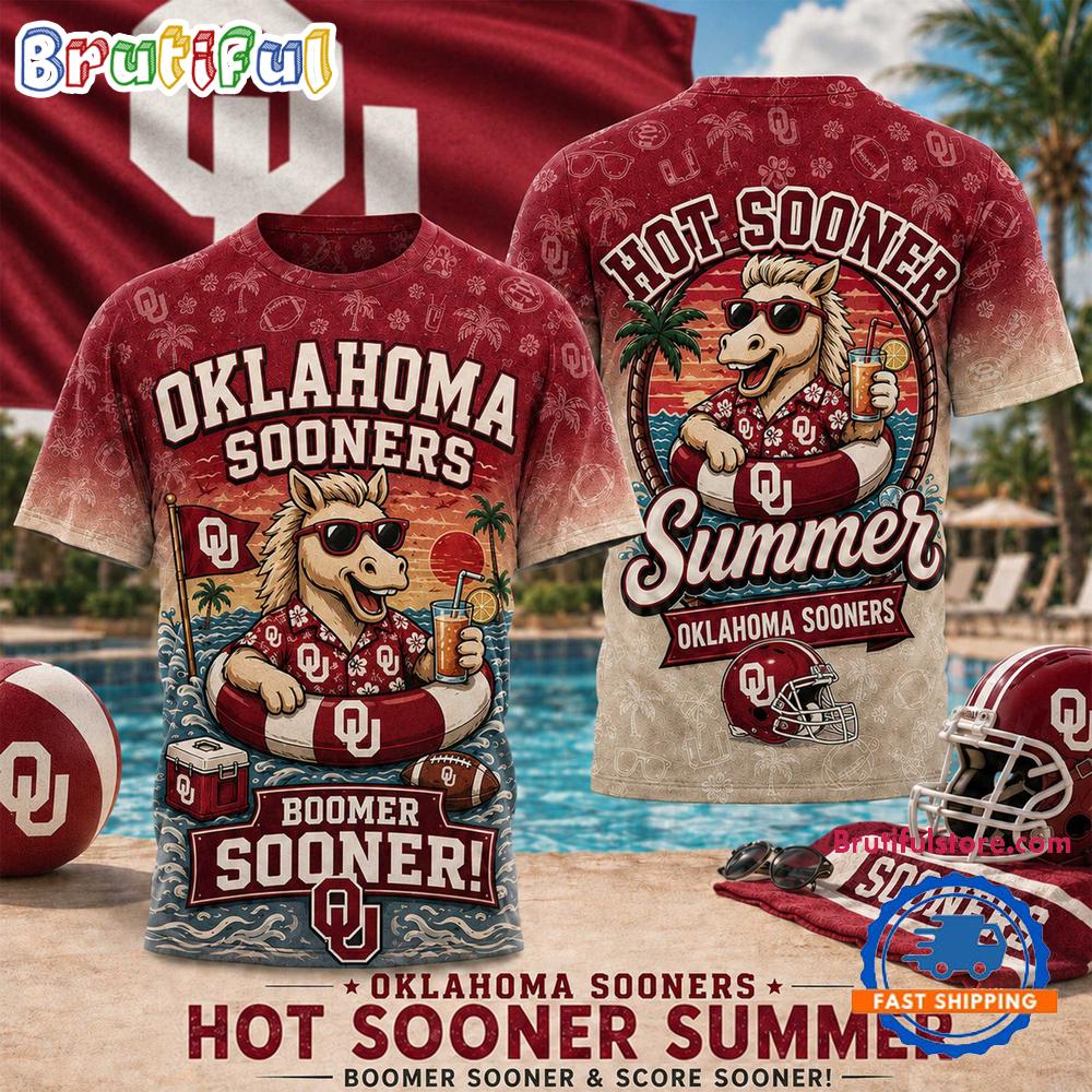 Oklahoma Sooners 2026 NCAA Hot Summer Mascot Design 3D T Shirt