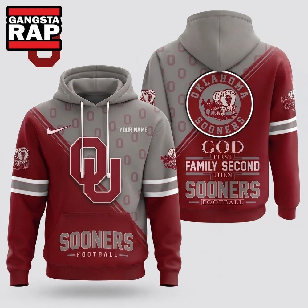 Oklahoma Sooners 2026 NCAA Personalized Faith Family Football Hoodie