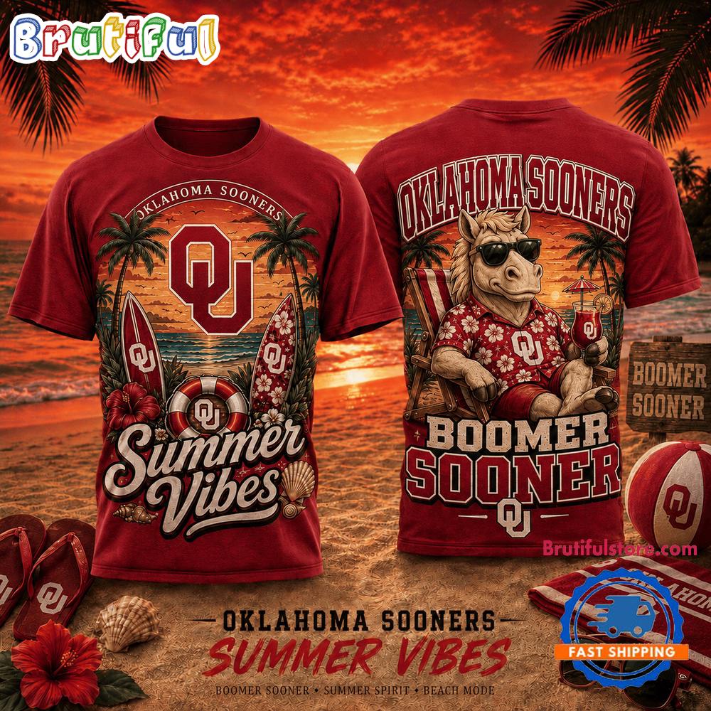 Oklahoma Sooners 2026 NCAA Summer Vibes Limited Edition 3D T Shirt