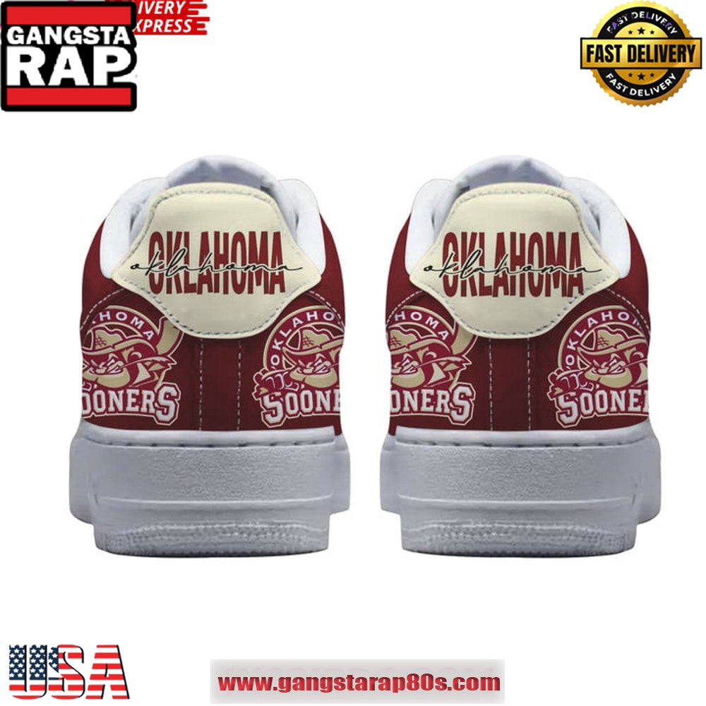 Oklahoma Sooners Boomer Limited Edition Air Force 1 Running Sneakers Shoes