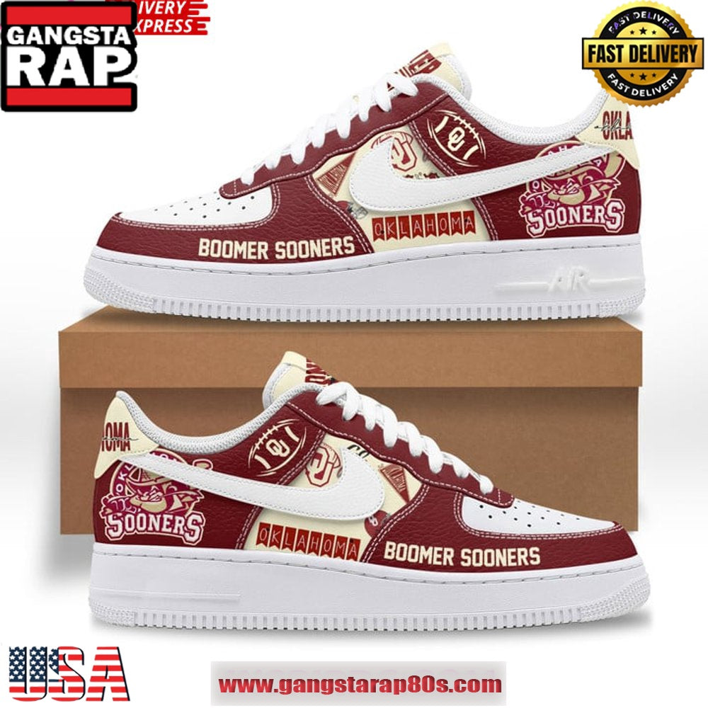 Oklahoma Sooners Boomer Limited Edition Air Force 1 Running Sneakers Shoes
