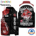 Oklahoma Sooners Custom Sporty Mascot Design Sleeveless Puffer Jacket