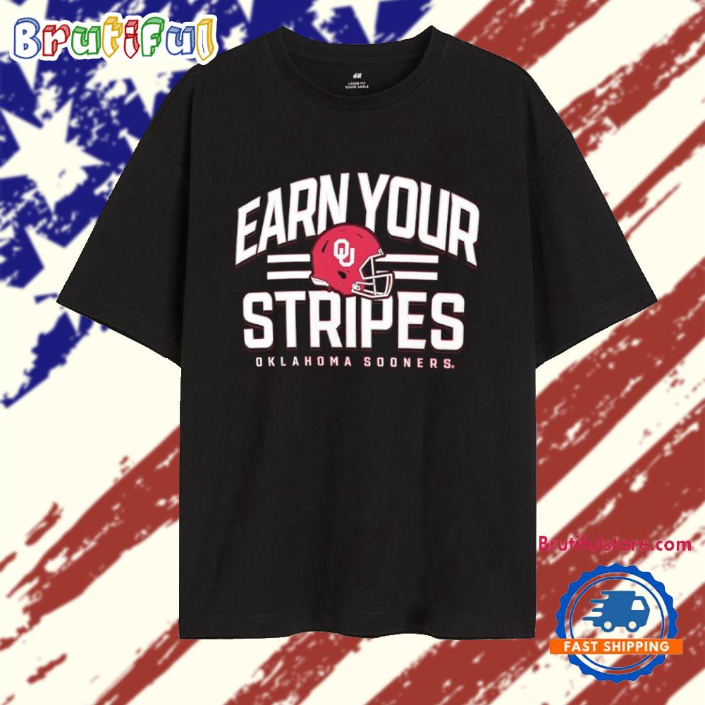 Oklahoma Sooners Earn Your Stripes Helmet T Shirt