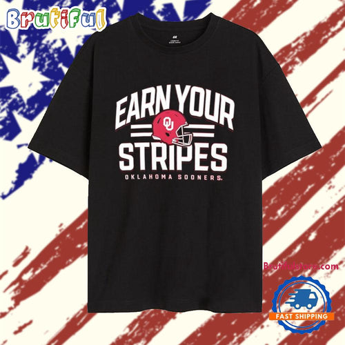 Oklahoma Sooners Earn Your Stripes Helmet T Shirt