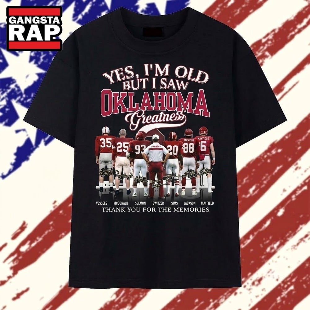 Oklahoma Sooners Football Greatness Legends Signatures Vintage T Shirt