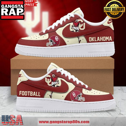 Oklahoma Sooners Football Limited Edition Air Force 1 Running Sneakers Shoes