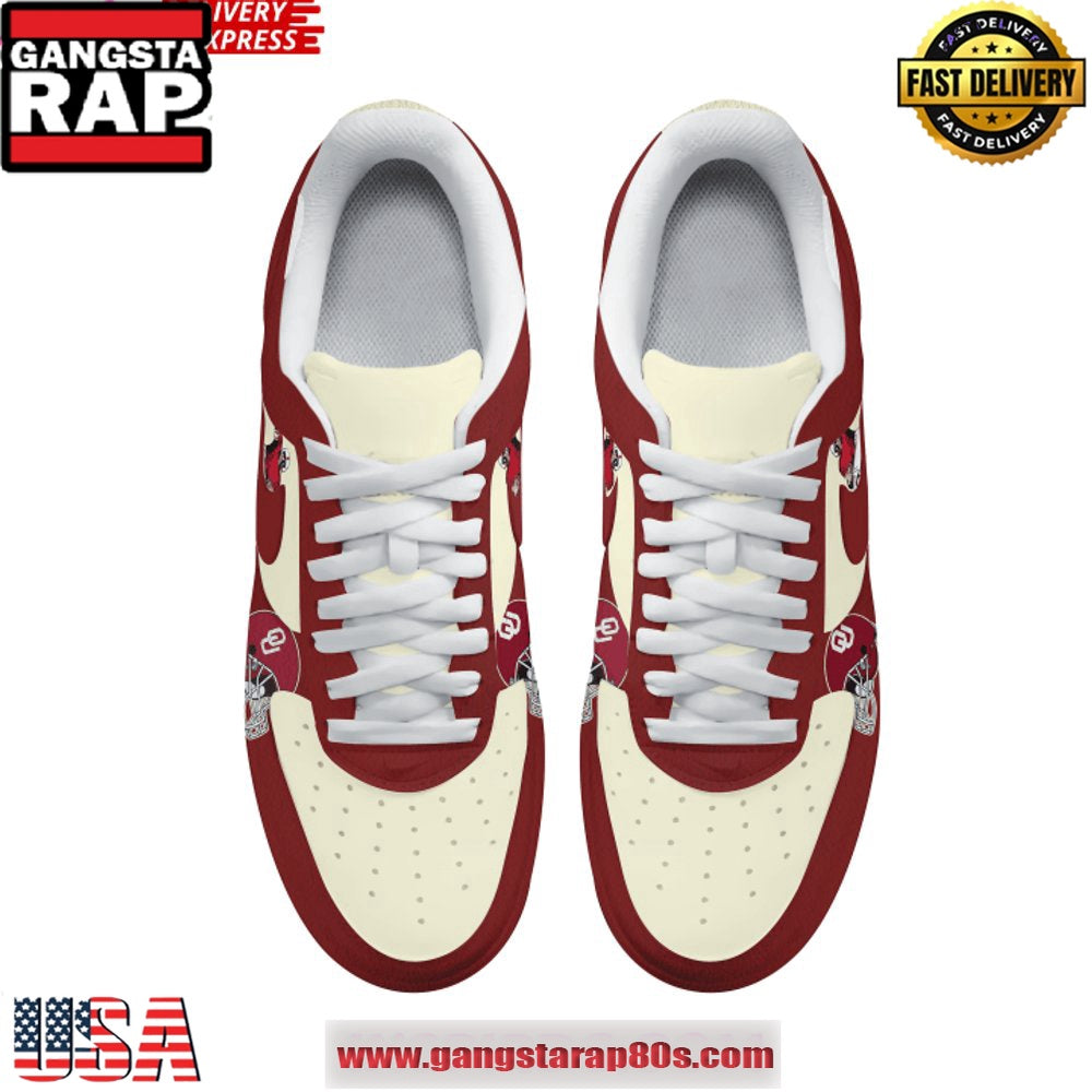 Oklahoma Sooners Football Limited Edition Air Force 1 Running Sneakers Shoes