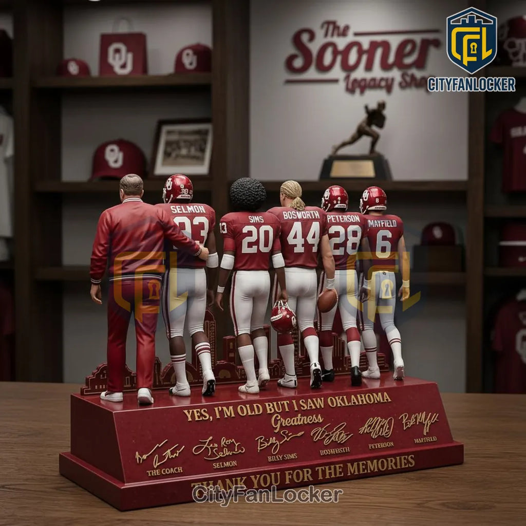 Oklahoma Sooners Legendary Figures Coach Switzer Commemorative Figurine Set