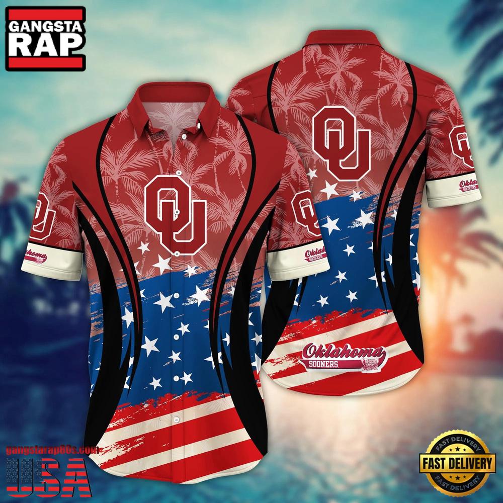 MLB Oklahoma Sooners Team Logo Hot Summer Aloha Hawaiian Shirt