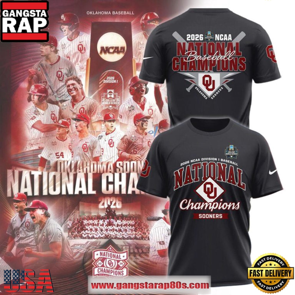 Oklahoma Sooners National Champions NCAA Baseball 2026 3D Shirt