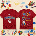Oklahoma Sooners NCAA Autism Awareness Puzzle Ribbon T Shirt