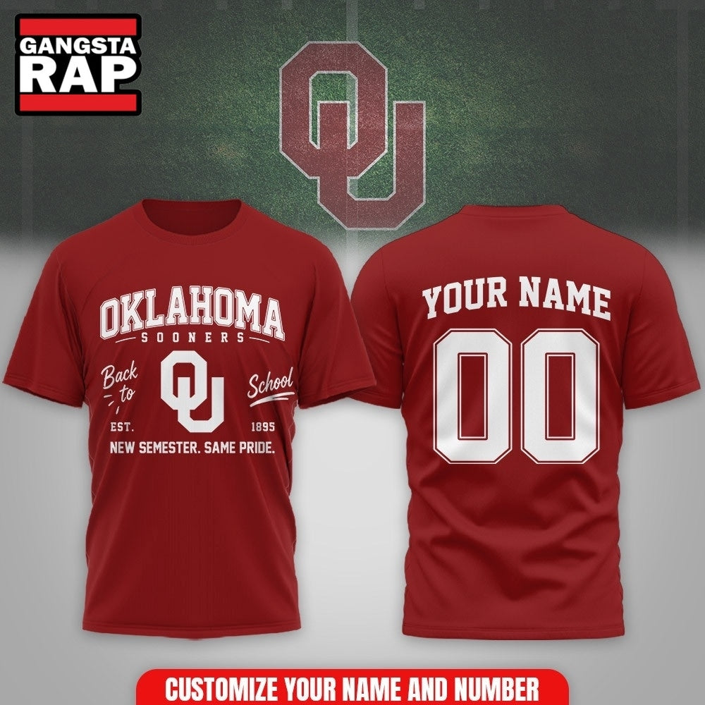 Oklahoma Sooners NCAA Campus Pride Back to School 2026 Personalized 3D Shirt