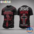 Oklahoma Sooners NCAA Jesus Won New Design 3D Shirt