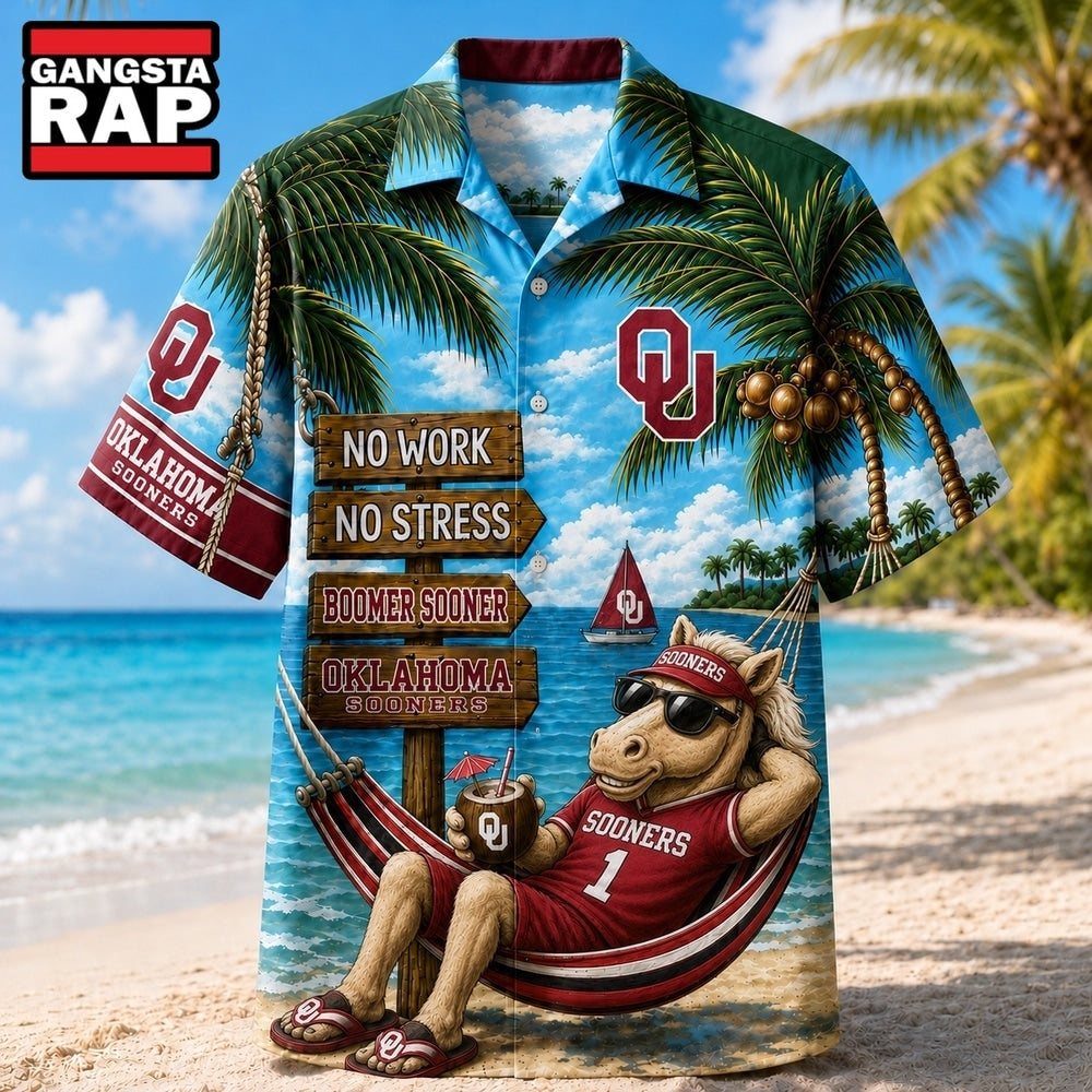 Oklahoma Sooners NCAA No Work No Stress Hawaiian Shirt
