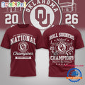 Oklahoma Sooners NCAA Road to Glory 2026 Football Champions 3D Shirt