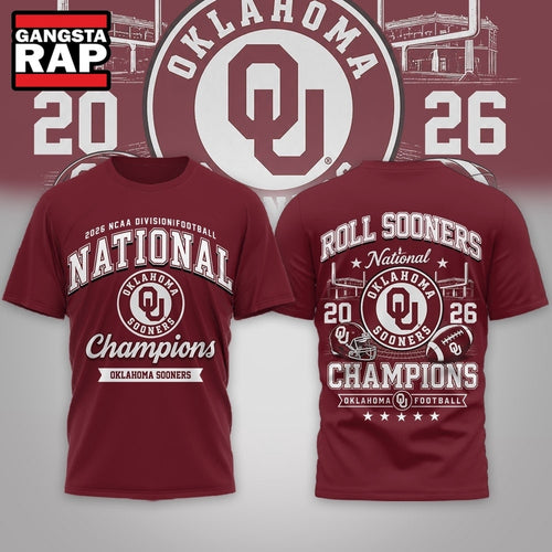 Oklahoma Sooners NCAA Road to Glory 2026 Football Champions 3D Shirt
