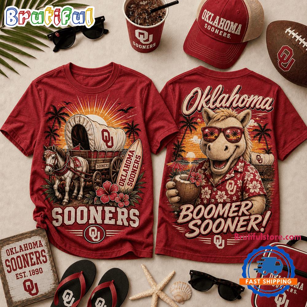Oklahoma Sooners NCAA Summer Tropical Mascot Unisex 3D Shirt