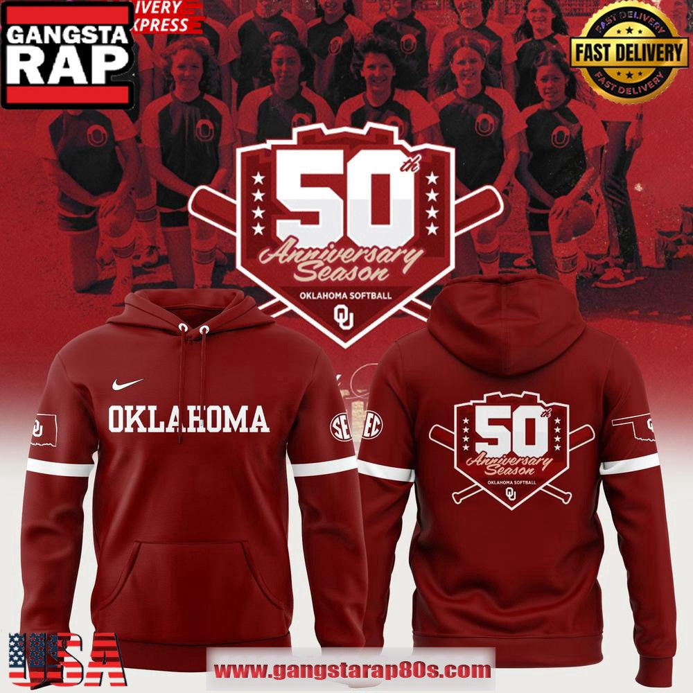 Oklahoma Sooners Softball 50th Anniversary Limited All Over Print Hoodie