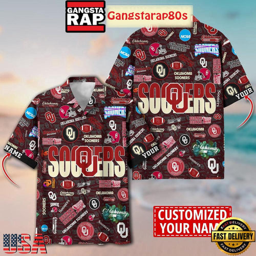 Oklahoma Sooners Solgan Boomer Sooner True Fan Spirit Custom Name Aloha Hawaiian Shirt