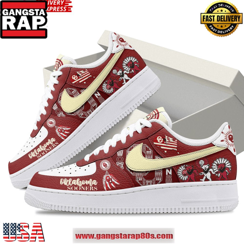 Oklahoma Sooners Spirit Limited Edition Air Force 1 Running Sneakers Shoes