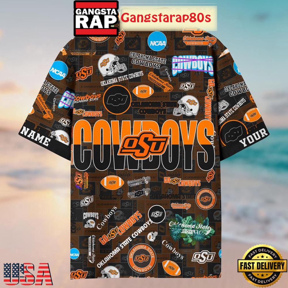 Oklahoma State Cowboys Solgan Go Cowboys True Fan Spirit Custom Name Aloha Hawaiian Shirt