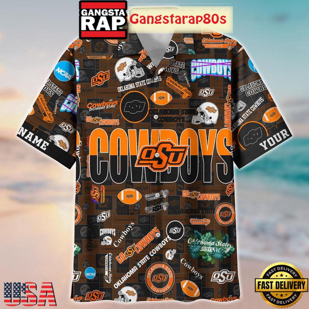 Oklahoma State Cowboys Solgan Go Cowboys True Fan Spirit Custom Name Aloha Hawaiian Shirt