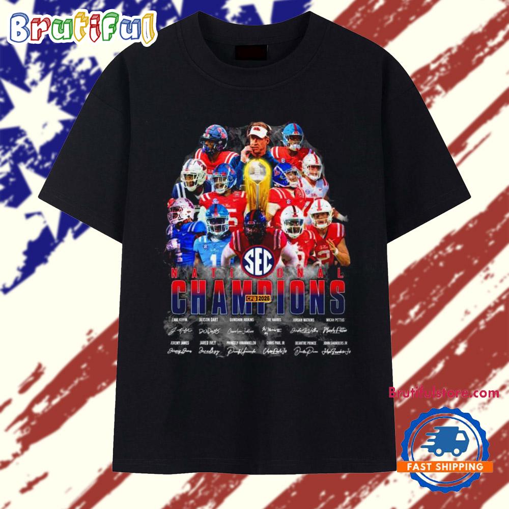 Ole Miss Rebels 2026 National Champions signature T Shirt