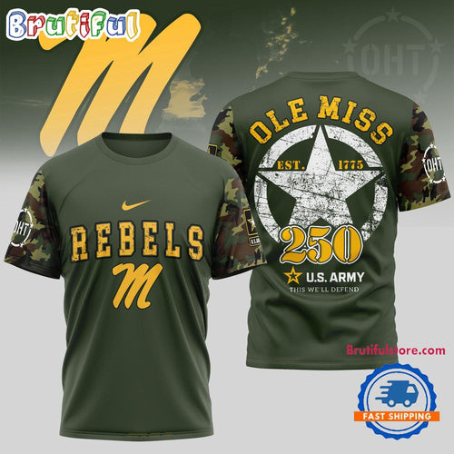 Ole Miss Rebels 250 Years US Army Limited 3D Shirt