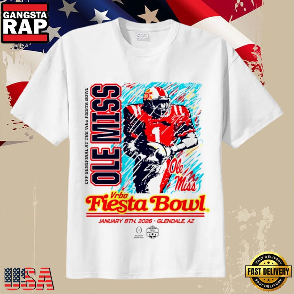 Ole Miss Rebels CFP Semifinal 2026 Vrbo Fiesta Bowl T-Shirt