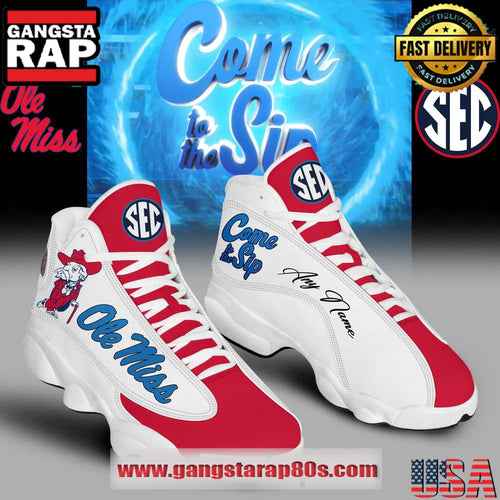 Ole Miss Rebels Custom Name Air Jordan 13 Sneakers Shoes