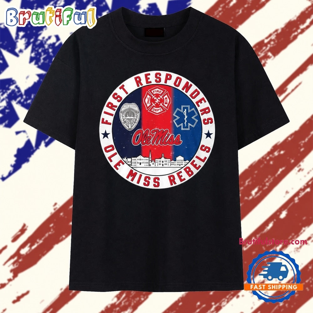Ole Miss Rebels First Responders Police Fire EMS Tribute T Shirt