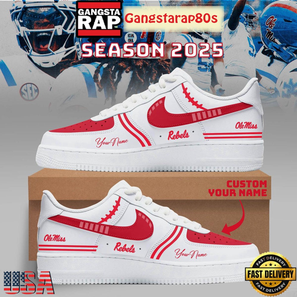 Ole Miss Rebels Football New Season 2025 Special Custom Air Force 1 Sneakers Shoes