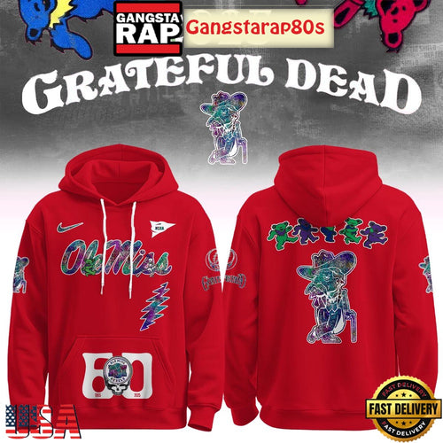 Ole Miss Rebels Grateful Dead 60 Years 2025 Special Edition All Over Print Hoodie