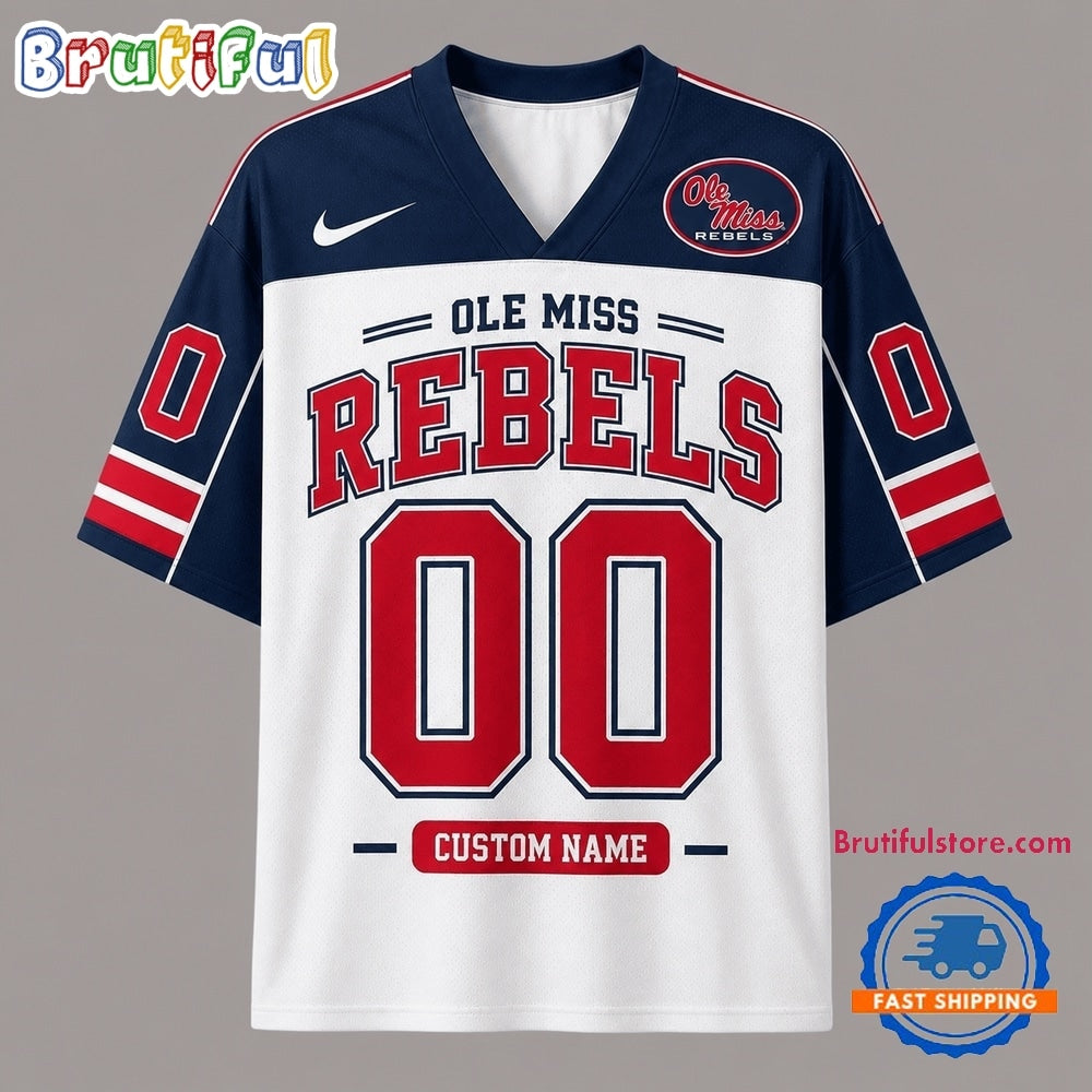 Ole Miss Rebels NCAA College Team Pride Personalized Football jersey