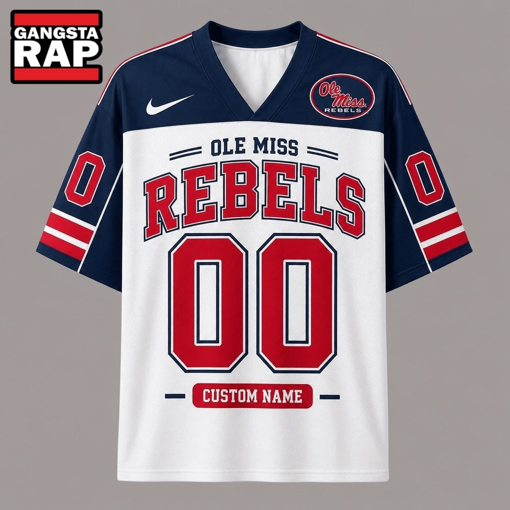 Ole Miss Rebels NCAA College Team Pride Personalized Football jersey