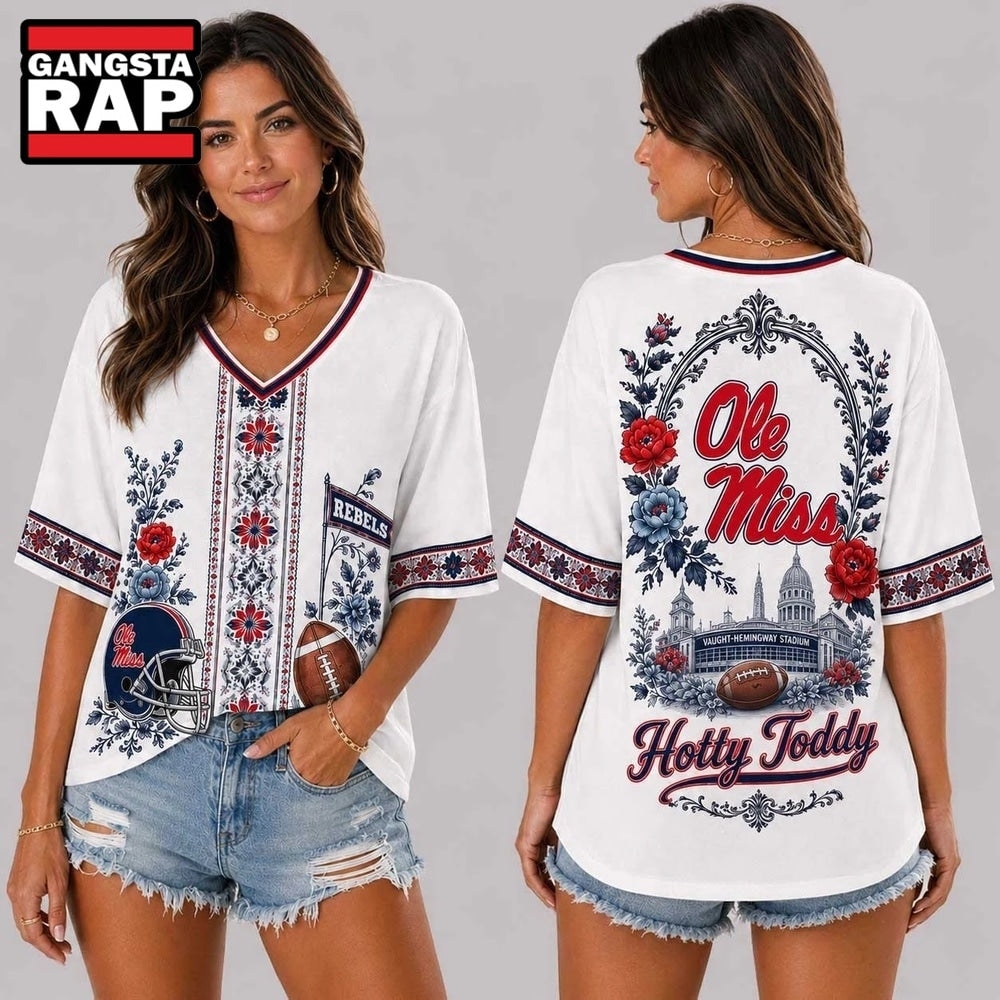 Ole Miss Rebels NCAA Collegiate Pride Collection V Neck T Shirt