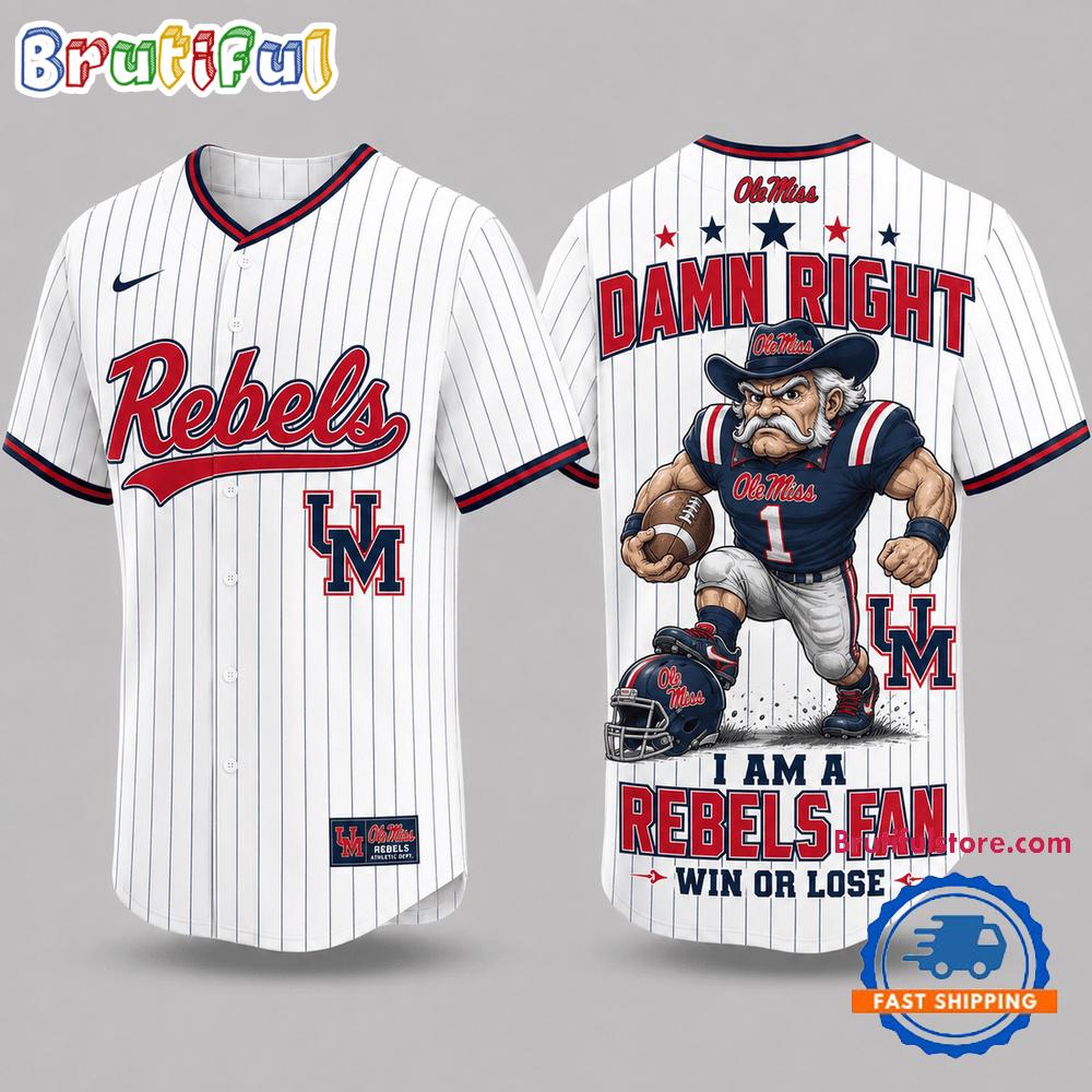 Ole Miss Rebels NCAA Mascot Forever Loyal Fan Baseball Jersey Shirt